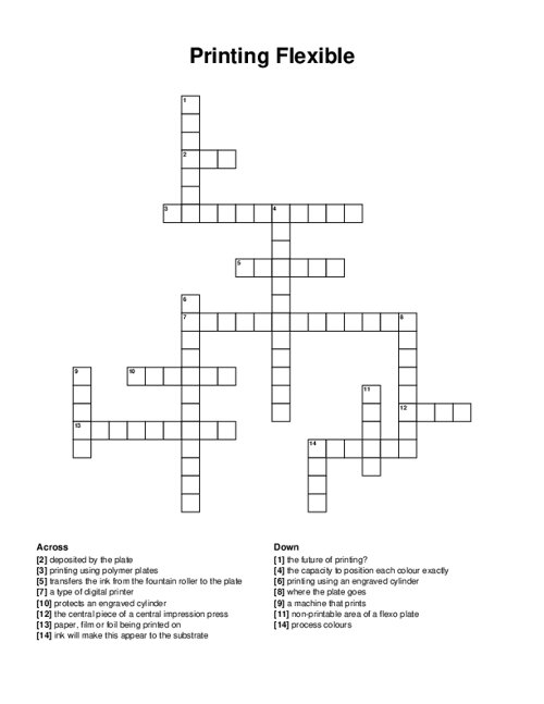 Printing Flexible Crossword Puzzle