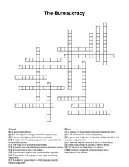 The Bureaucracy crossword puzzle