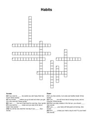 Habits crossword puzzle