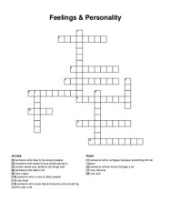 Feelings & Personality crossword puzzle