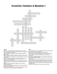 Evolution Variation & Mutation I crossword puzzle