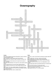 Oceanography crossword puzzle