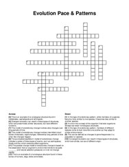 Evolution Pace & Patterns crossword puzzle