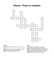 Shema - Prayer in Judaism crossword puzzle