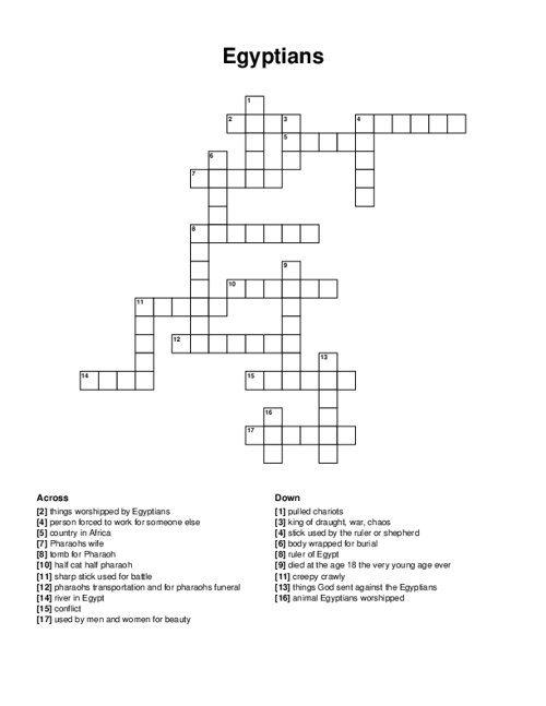 Egyptians Crossword Puzzle