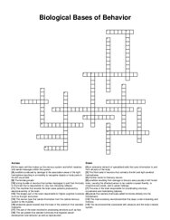 Biological Bases of Behavior crossword puzzle