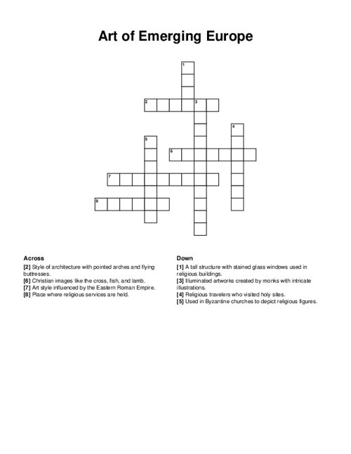 Art of Emerging Europe Crossword Puzzle