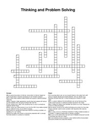 Thinking and Problem Solving crossword puzzle