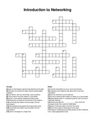 Introduction to Networking crossword puzzle