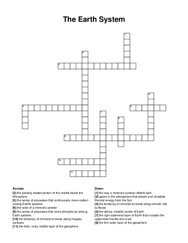 The Earth System crossword puzzle