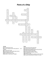 Parts of a Ship crossword puzzle