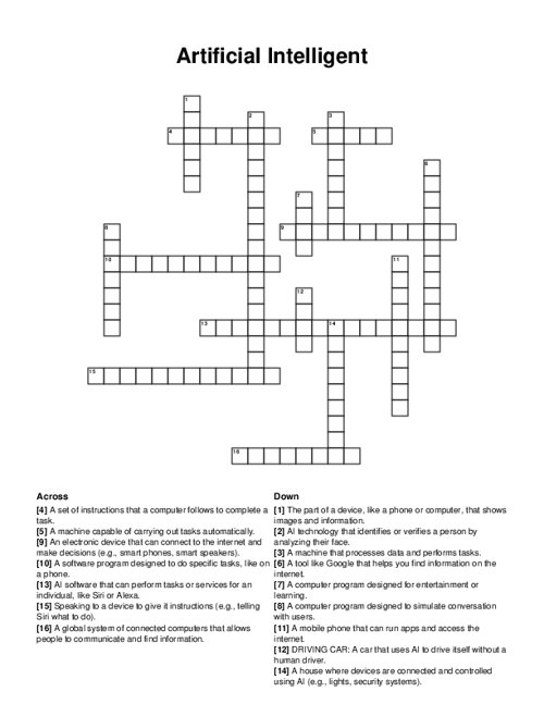 Artificial Intelligent Crossword Puzzle