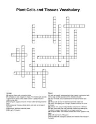 Plant Cells and Tissues Vocabulary crossword puzzle