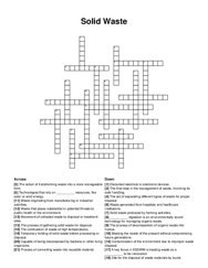 Solid Waste crossword puzzle