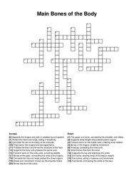 Main Bones of the Body crossword puzzle