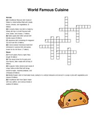 World Famous Cuisine crossword puzzle