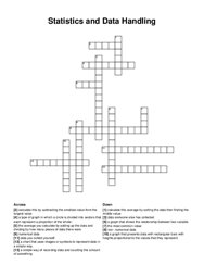 Statistics and Data Handling crossword puzzle