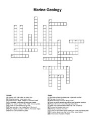 Marine Geology crossword puzzle