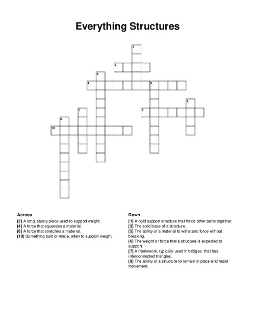 Everything Structures Crossword Puzzle