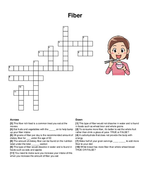 Fiber Crossword Puzzle