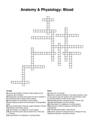 Anatomy & Physiology: Blood crossword puzzle