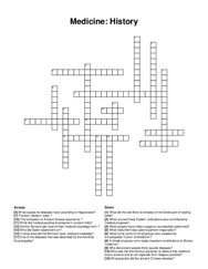 Medicine: History crossword puzzle