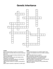 Genetic Inheritance crossword puzzle