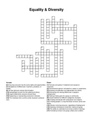 Equality & Diversity crossword puzzle