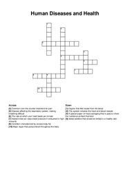 Human Diseases and Health crossword puzzle