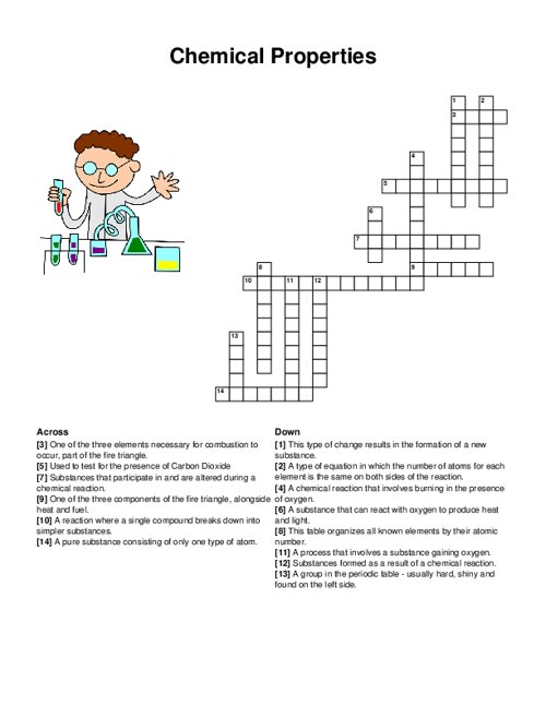 Chemical Properties Crossword Puzzle