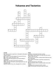 Volcanos and Tectonics crossword puzzle