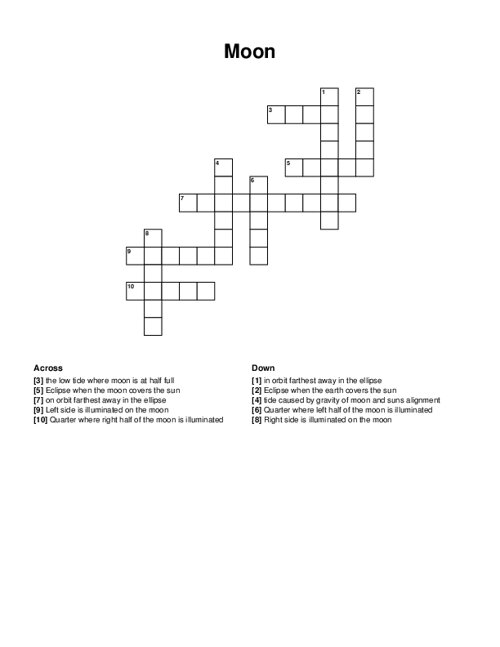 Moon Crossword Puzzle