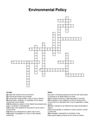 Environmental Policy crossword puzzle