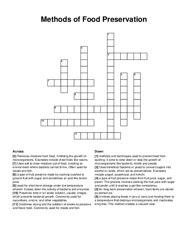 Methods of Food Preservation crossword puzzle