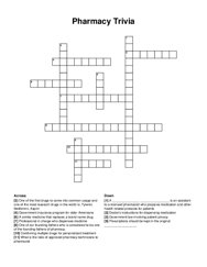 Pharmacy Trivia crossword puzzle