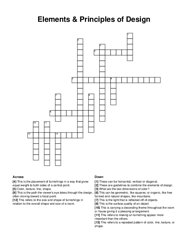 Elements & Principles of Design crossword puzzle