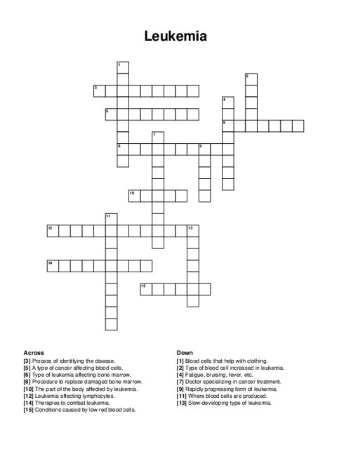 Leukemia Crossword Puzzle