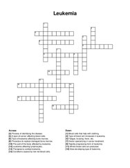 Leukemia crossword puzzle