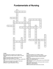 Fundamentals of Nursing crossword puzzle