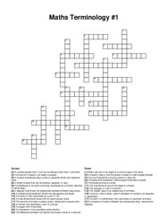 Maths Terminology #1 crossword puzzle