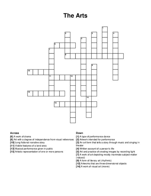 The Arts Crossword Puzzle