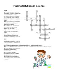 Finding Solutions in Science crossword puzzle