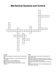 Mechanical Systems and Control crossword puzzle