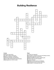 Building Resilience crossword puzzle