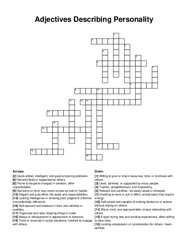 Adjectives Describing Personality crossword puzzle