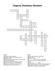 Organic Chemistry Revision crossword puzzle