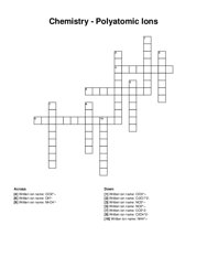 Chemistry - Polyatomic Ions crossword puzzle