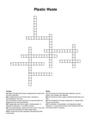 Plastic Waste crossword puzzle