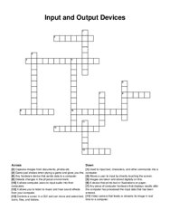 Input and Output Devices crossword puzzle