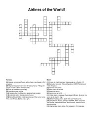 Airlines of the World! crossword puzzle